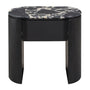 Vittoria Natural Stone Bedside Table - Black Calacatta Viola Marble / Black Oak