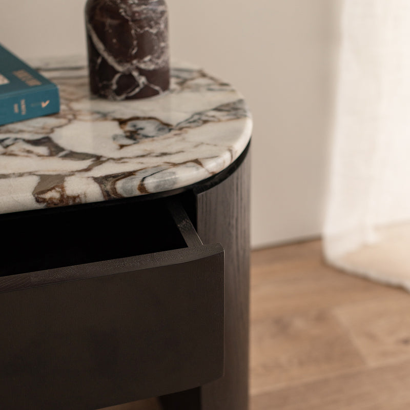 Ocean Storm Marble / Black Oak