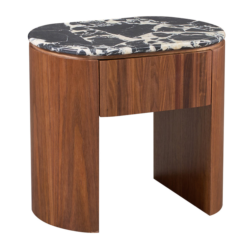 Black Calacatta Viola Marble / Walnut