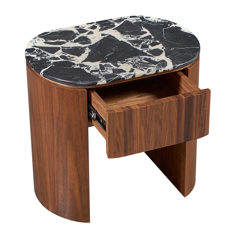 Black Calacatta Viola Marble / Walnut