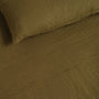 100% Linen Flat Sheet - Olive / Double