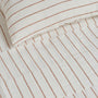 100% Linen Flat Sheet - Tobacco Stripes / Double