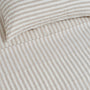 100% Linen Flat Sheet - Wide Natural Stripes / Double