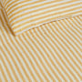 100% Linen Flat Sheet - Yellow Stripes / Double