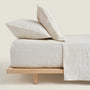 100% Linen Fitted Sheet - Cream / King