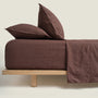 100% Linen Fitted Sheet - Chocolate / King