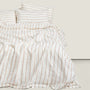 100% Linen Duvet Cover - Tobacco Stripes / King
