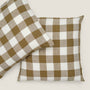 100% Linen European Pillowcase - Olive Check