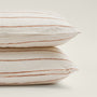 100% Linen Pillowcase - Tobacco Stripes / Standard