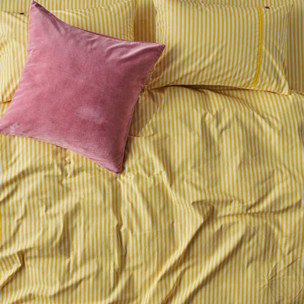 Limoncello Stripe Organic Cotton Quilt Cover Life Interiors