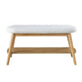 Poppy Boucle Bench - White / Oak