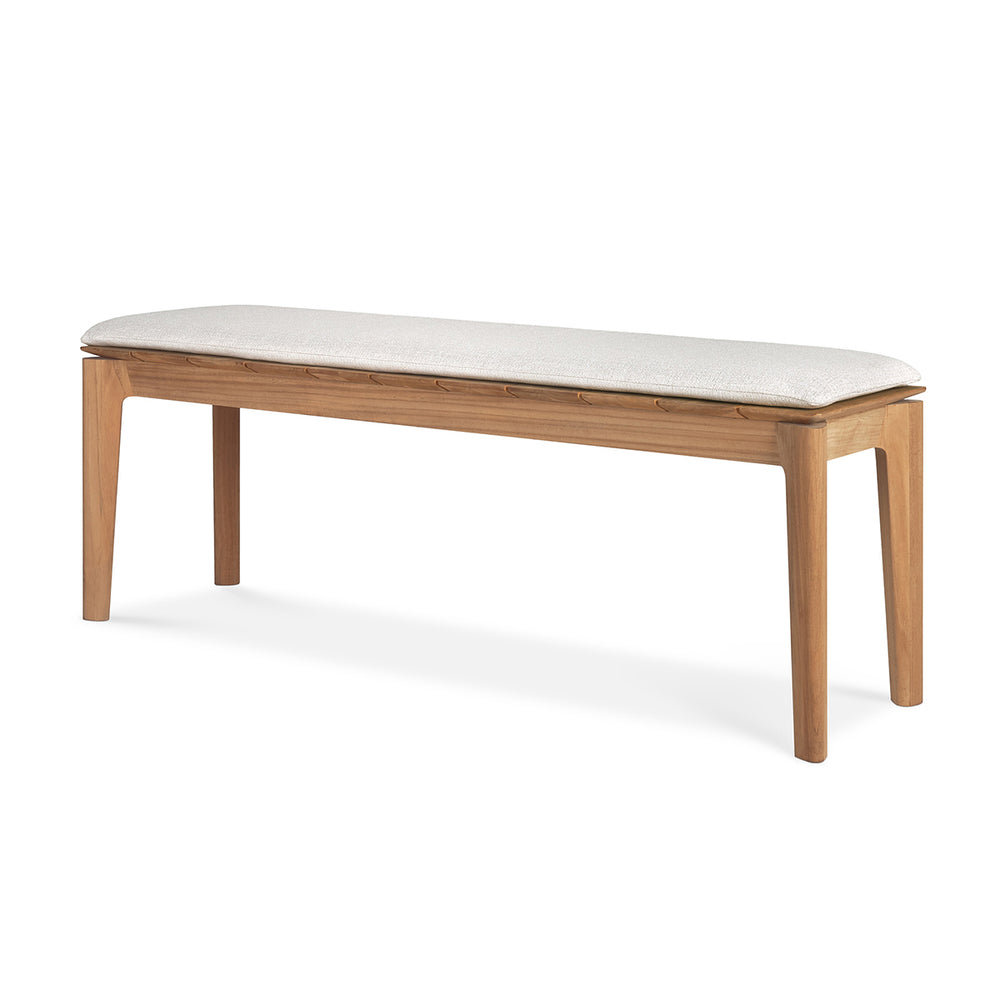 Bok Outdoor Fabric 2 Seater Bench (Teak, Off White)