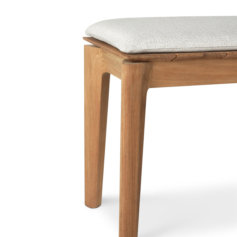 Bok Outdoor Fabric 2 Seater Bench (Teak, Off White)