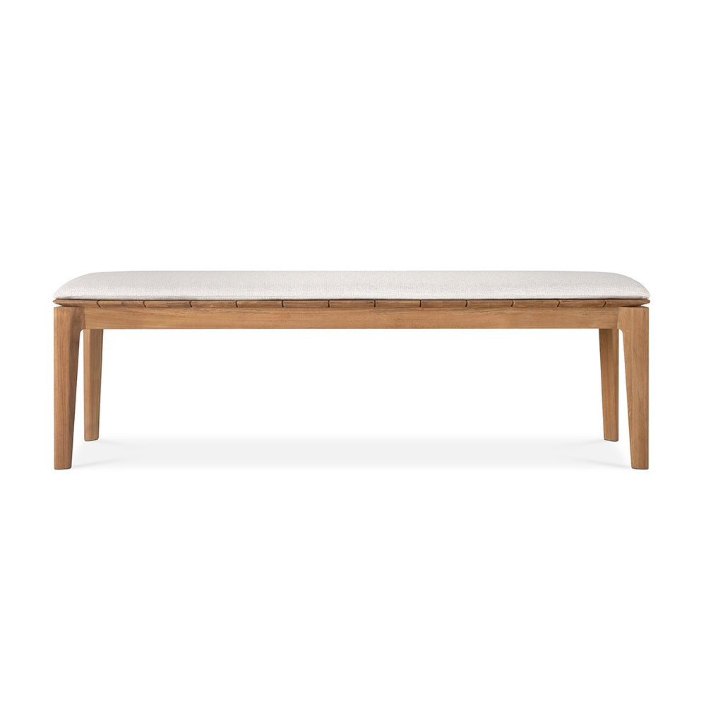 Bok Outdoor Fabric 3 Seater Bench (Teak, Off White)