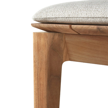 Bok Outdoor Fabric 3 Seater Bench (Teak, Off White)