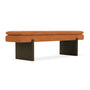 Umi Dark Walnut Bench - Danny Amber Textured Weave / Dark Walnut