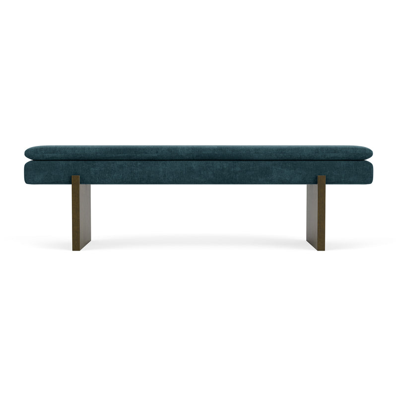 Danny Dust Blue Textured Weave / Dark Walnut