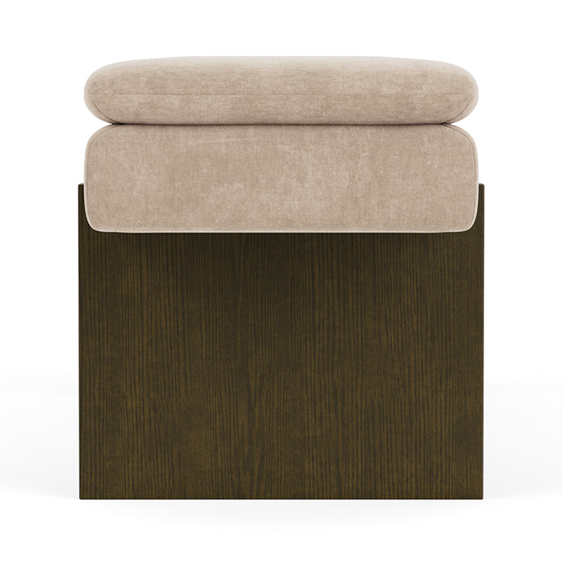 Danny Cream Textured Weave / Dark Walnut