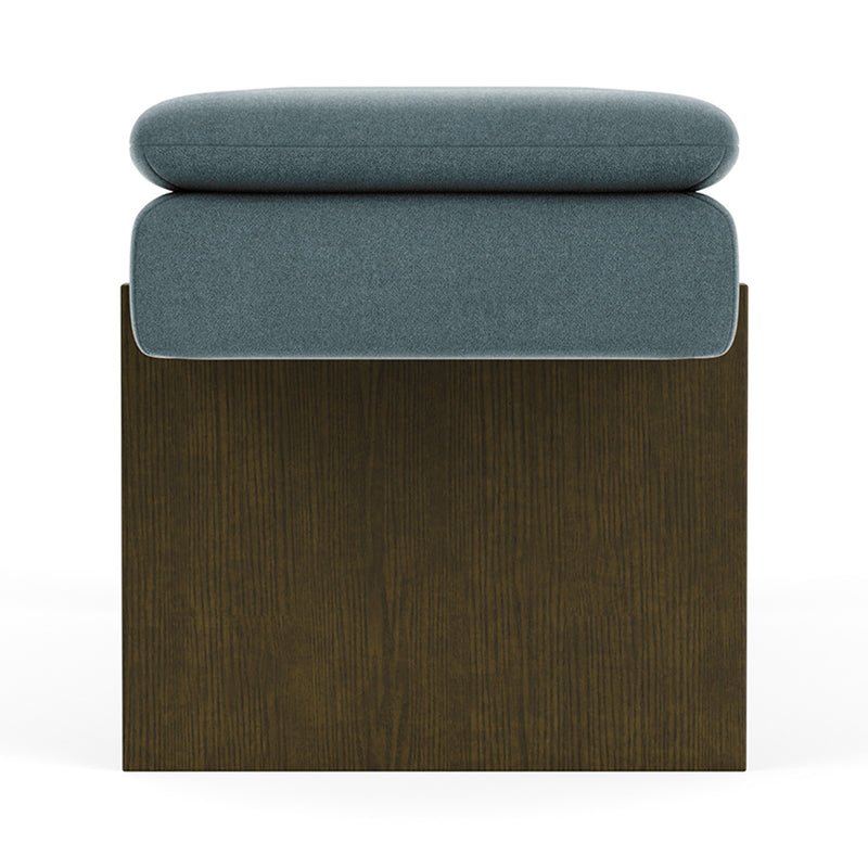 Forest Dust Blue Fabric / Dark Walnut