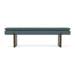 Forest Dust Blue Fabric / Dark Walnut