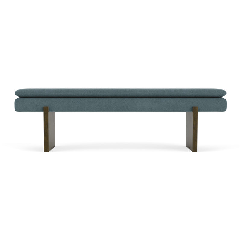 Forest Dust Blue Fabric / Dark Walnut