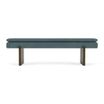 Forest Dust Blue Fabric / Dark Walnut