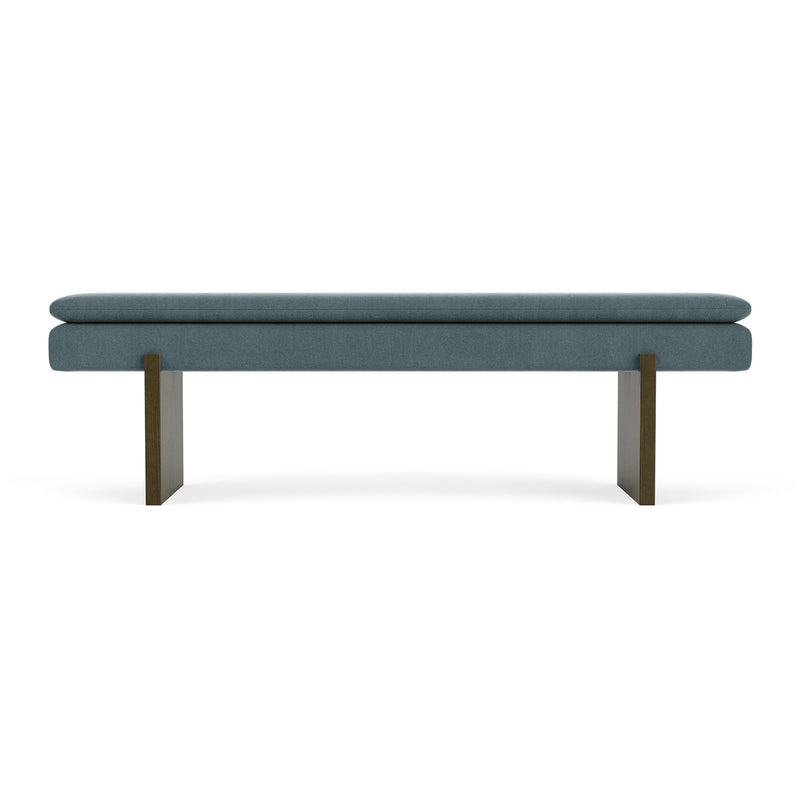 Forest Dust Blue Fabric / Dark Walnut