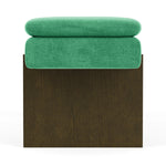 Moss Grass Green Fabric / Dark Walnut