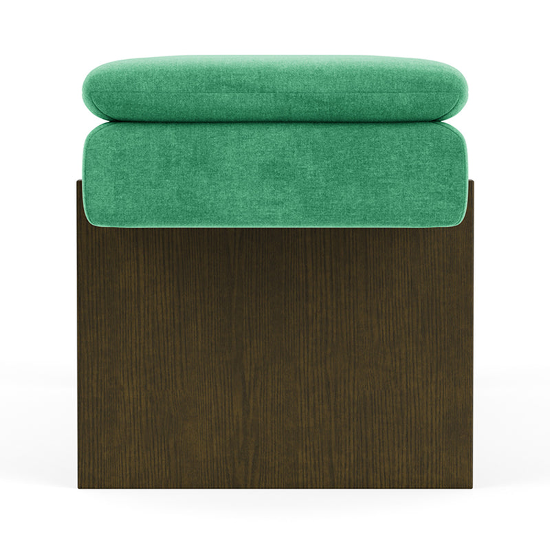 Moss Grass Green Fabric / Dark Walnut