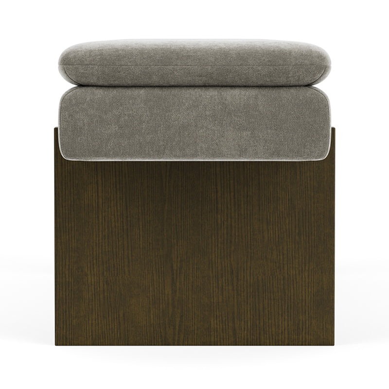 Planet Grey Green Fabric / Dark Walnut