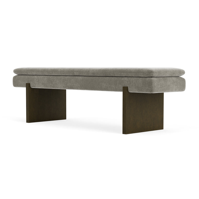 Planet Grey Green Fabric / Dark Walnut