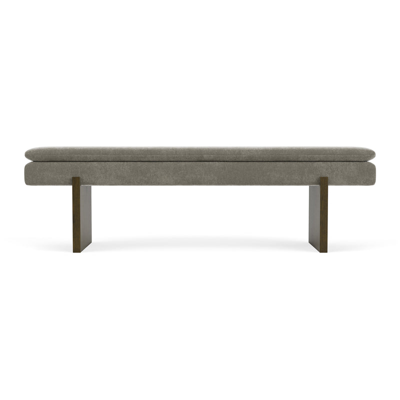 Planet Grey Green Fabric / Dark Walnut