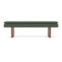 Umi Walnut Bench - Cura Dark Green Weave / Walnut Natural