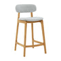 Alaska Fabric Bar Stool - Light Grey / Oak