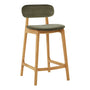 Alaska Fabric Bar Stool - Olive Moss / Oak