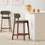 Alaska Fabric Bar Stool - Olive Moss / Walnut