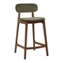 Alaska Fabric Bar Stool - Olive Moss / Walnut