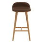 Capa Leather Bar Stool - Chocolate Brown / Oak