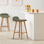 Capa Leather Bar Stool - Olive Green / Oak