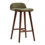 Capa Fabric Bar Stool - Olive Moss / Walnut