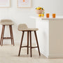 Capa Leather Bar Stool - Almond / Walnut