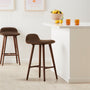 Capa Leather Bar Stool - Chocolate Brown / Walnut