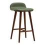Capa Leather Bar Stool - Olive Green / Walnut