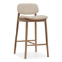Lando Leather Bar Stool - Almond / Oak