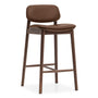 Lando Leather Bar Stool - Chocolate / Walnut