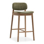 Lando Fabric Bar Stool - Olive Moss / Oak