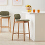 Lando Fabric Bar Stool - Olive Moss / Oak