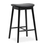 Lando Leather Backless Bar Stool (Black)