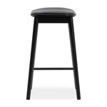 Lando Leather Backless Bar Stool (Black)