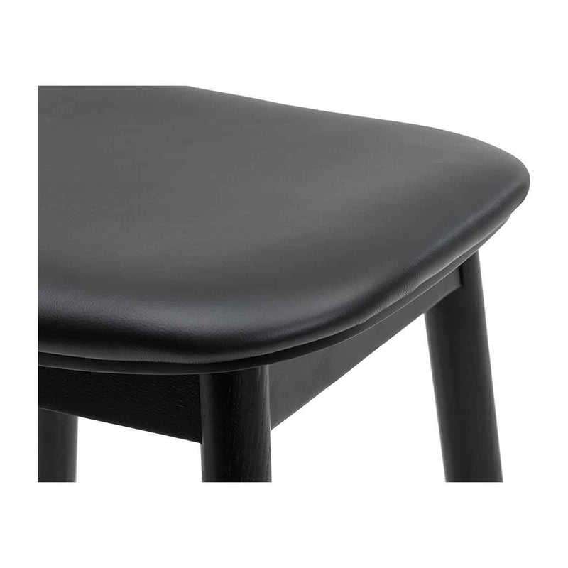 Lando Leather Backless Bar Stool (Black)